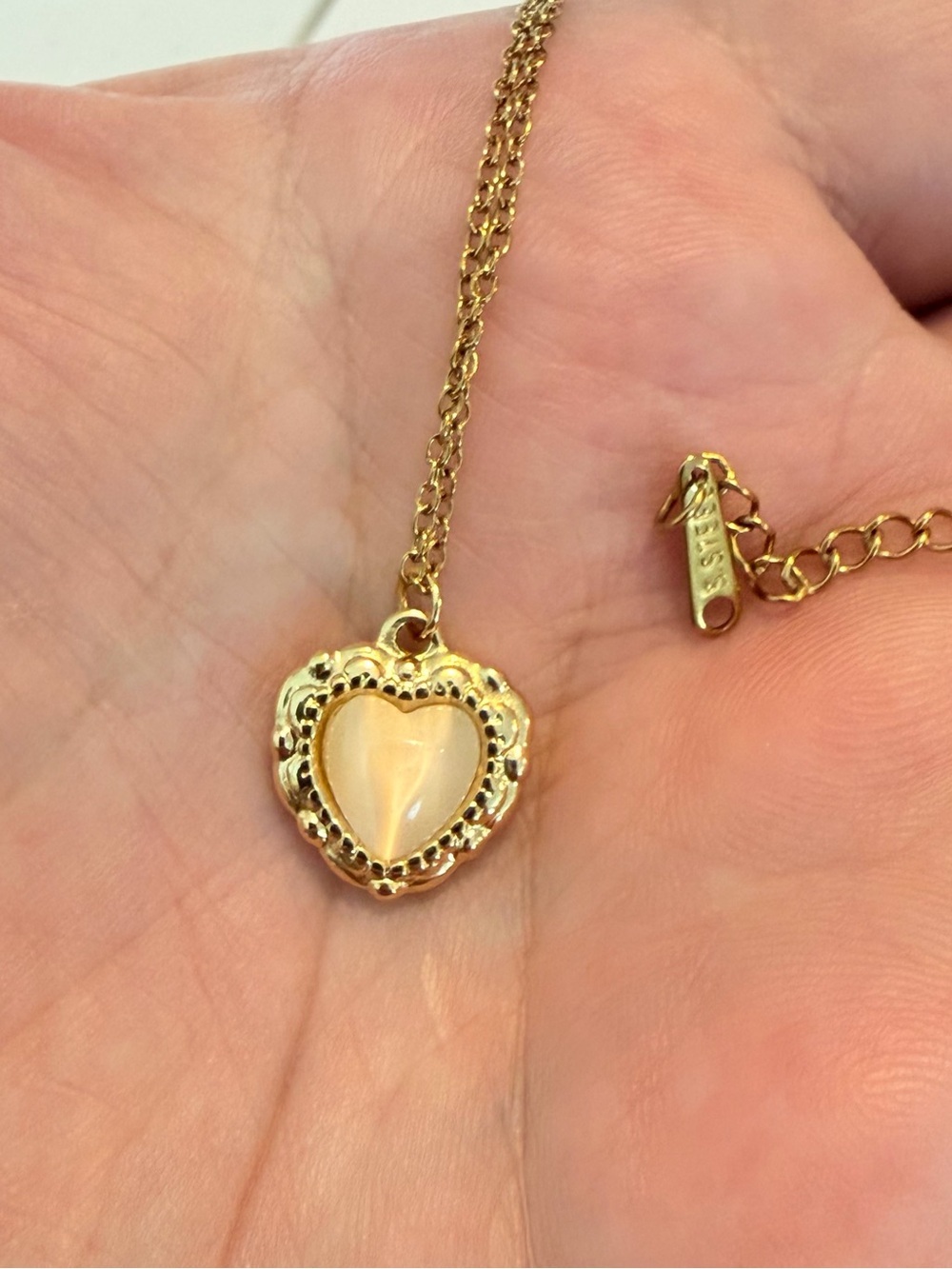 Gold Tone Heart Pendant Necklace - Picture 3 of 7